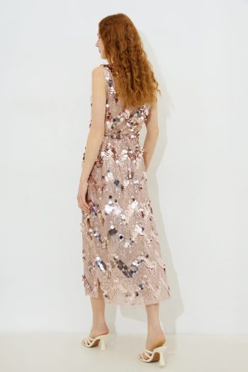 Vittoria Sleeveless Sequin Dress – Soft Pink - Image 4