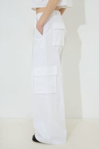 Odina Trench Cargo Pants – White/Black - Image 3