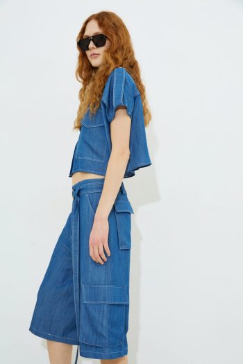 Edita Cargo Shorts – Denim - Image 3