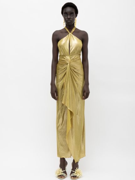 Canela Dress – Olive Lurex