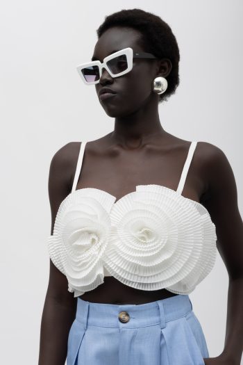 Naila Floral Bustier – White