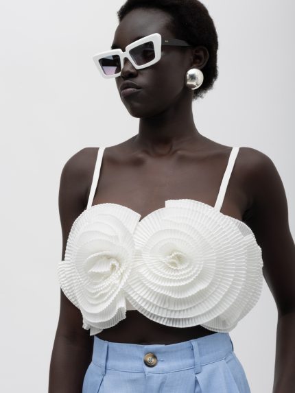 Naila Floral Bustier – White