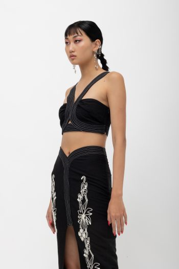 Lunar Crop Top -Black - Image 2