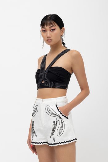 Lunar Crop Top -Black