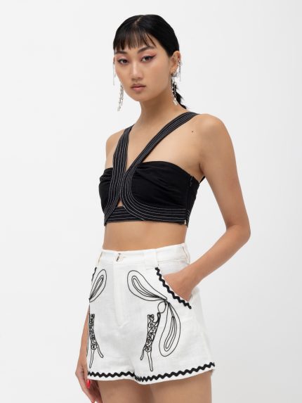 Lunar Crop Top -Black