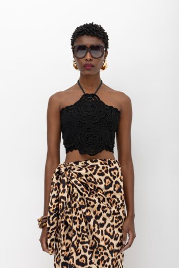 Amani Floral Top – Black