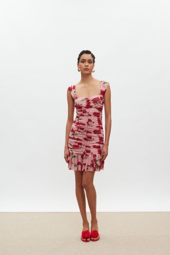 Layla Mini Dress – Pink/Red Orchids - Image 2