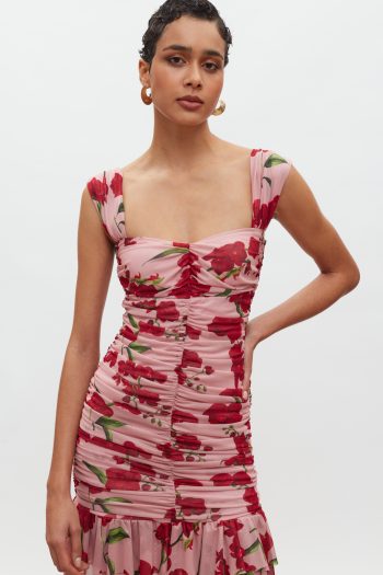 Layla Mini Dress – Pink/Red Orchids