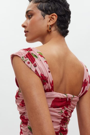 Layla Mini Dress – Pink/Red Orchids - Image 4