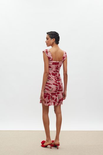 Layla Mini Dress – Pink/Red Orchids - Image 3