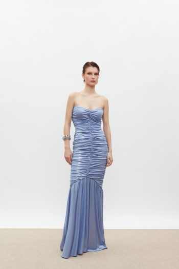 Veronica Ruched Dress – Indigo