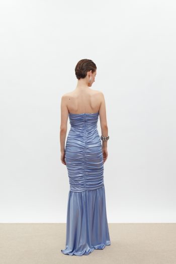 Veronica Ruched Dress – Indigo - Image 3