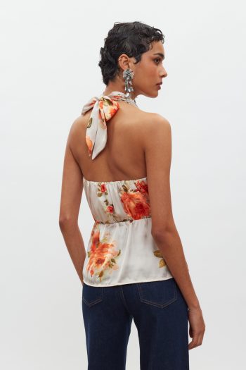 Alkyoni Top – Beige/Orange Floral - Image 4