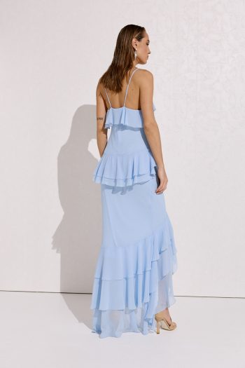 Lilith Ruffled Dress – Sky Blue - Image 8