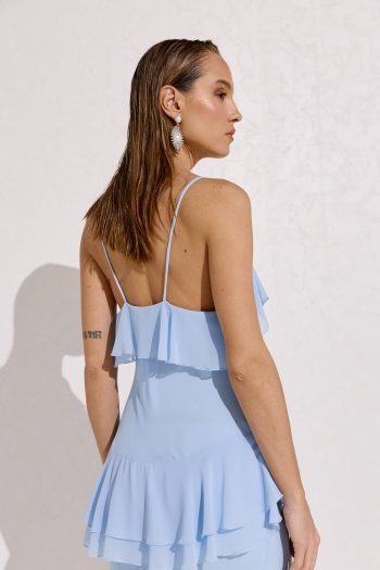 Lilith Ruffled Dress – Sky Blue - Image 5