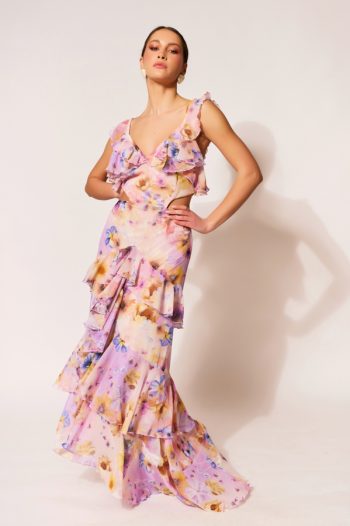 Lilian Maxi Ruffle Dress – Lavender