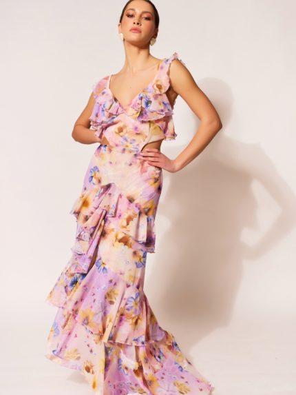 Lilian Maxi Ruffle Dress – Lavender