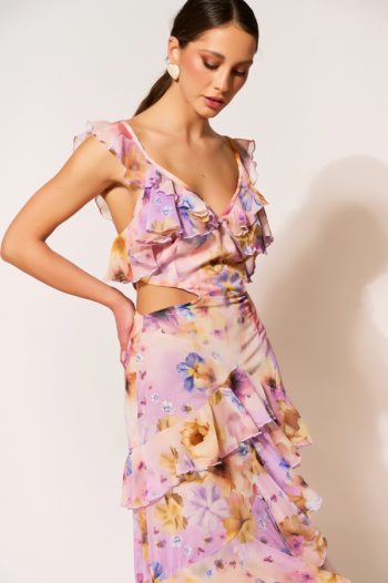 Lilian Maxi Ruffle Dress – Lavender - Image 2