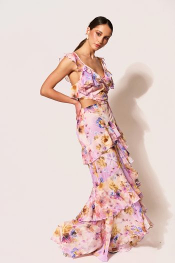 Lilian Maxi Ruffle Dress – Lavender - Image 3