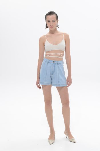 Britney Denim Shorts – Light Blue