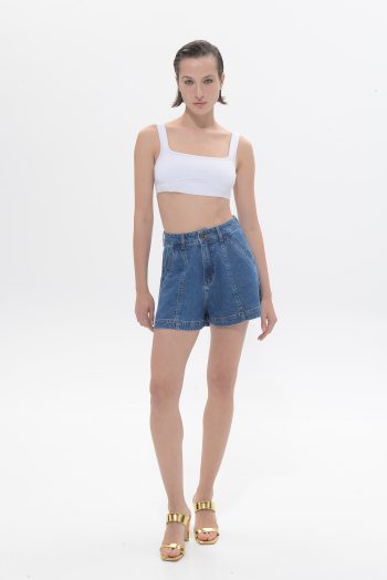 Britney Denim Shorts – Mid Blue