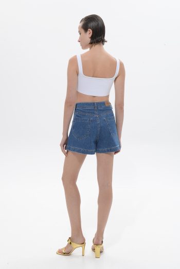 Britney Denim Shorts – Mid Blue - Image 2