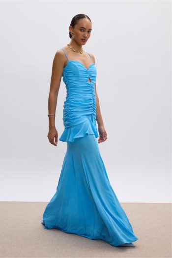 Dimitra Ruffle Maxi Dress – Sky Blue - Image 2