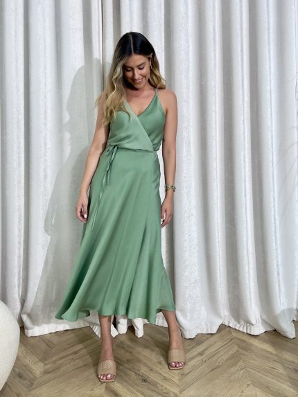 June Wrap Dress – Clay