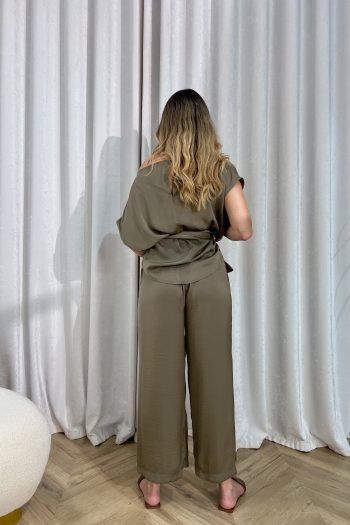 Leah Belted Cullotes – Khaki - Image 3