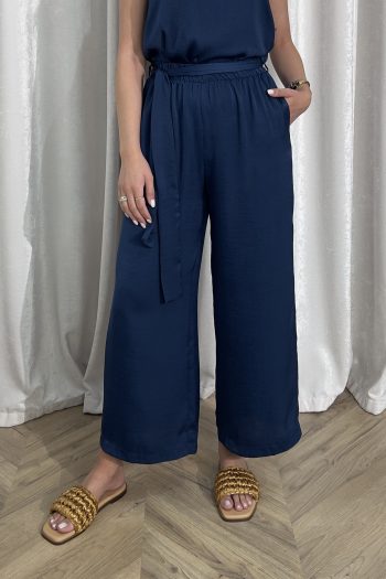 Leah Belted Cullotes – Blue - Image 3