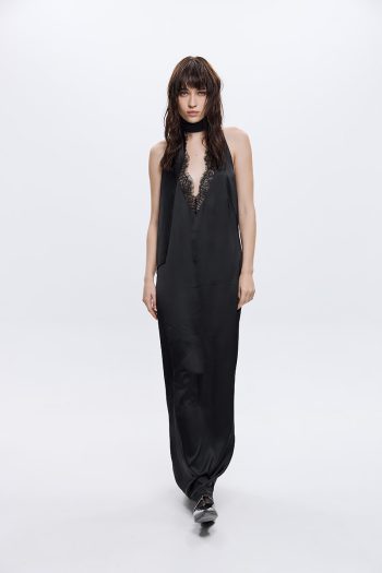 Chloe Satin Dress – Black - Image 2