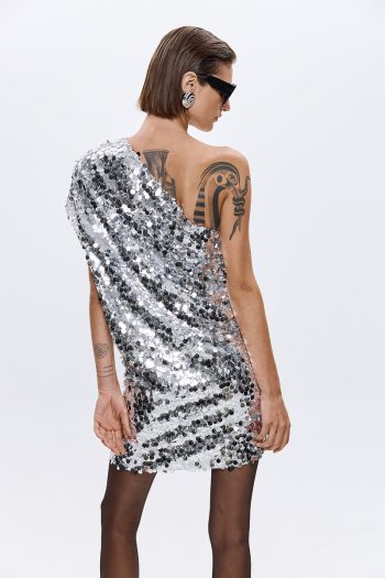 Alivia Sequin Dress – Silver - Image 4