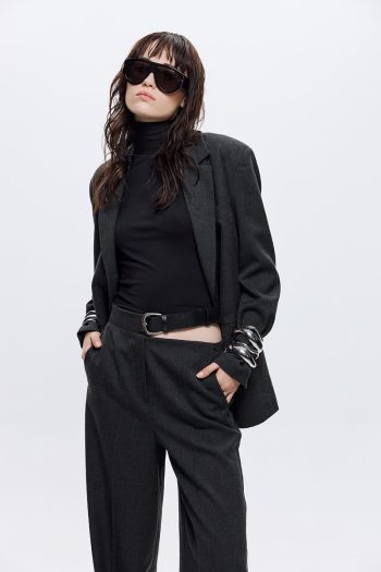 Christa Oversized Blazer – Grey/Black