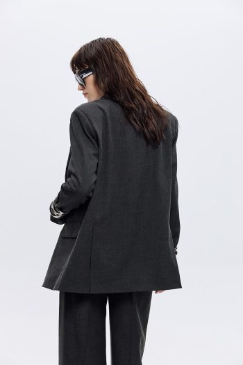 Christa Oversized Blazer – Grey/Black - Image 4