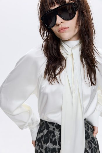 Melody Lavalliere Satin Top – Off White