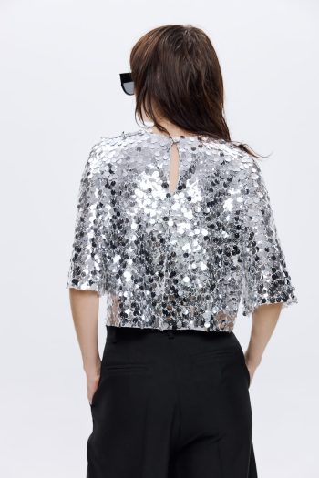 Glam Crop Top -Silver - Image 3