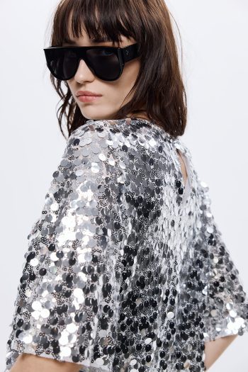 Glam Crop Top -Silver - Image 4