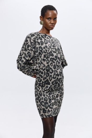Catia Knit Dress – Leopard - Image 2