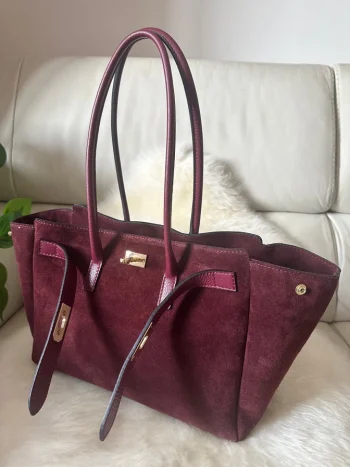 Mary Suede Bag – Burgundy