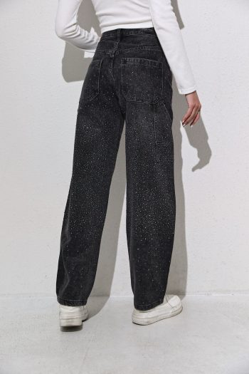 Mara Slouchy Strass Denim – Black - Image 5