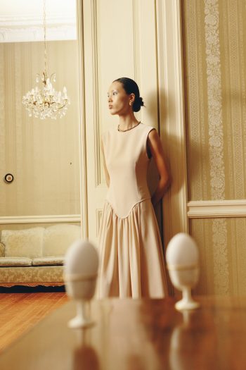 Drape Dress – Cream - Image 2