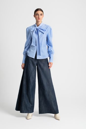 Anais Striped Cotton Shirt – Ciel - Image 2