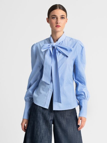 Anais Striped Cotton Shirt – Ciel