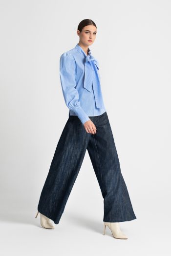 Anais Striped Cotton Shirt – Ciel - Image 3