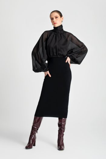 Nancy Crop Top – Black/Brown - Image 2