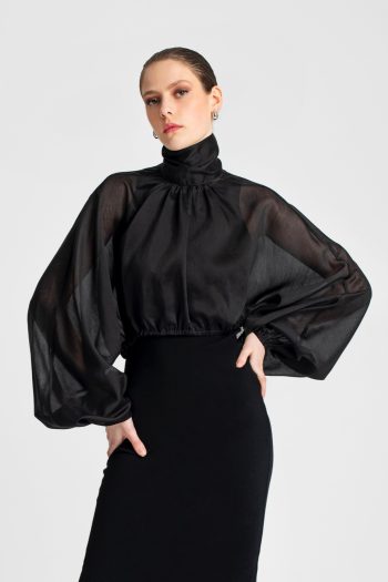 Nancy Crop Top – Black/Brown