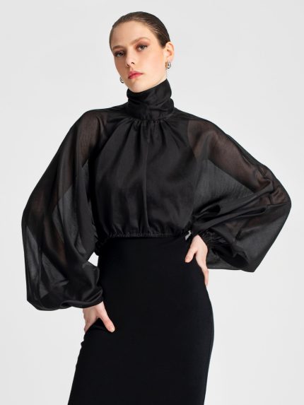 Nancy Crop Top – Black/Brown