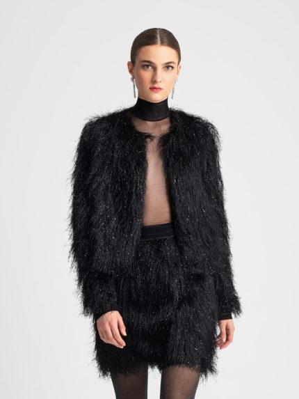 Mel Crop Jacket – Black