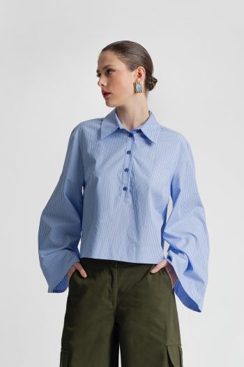 Nena Crop Cotton Shirt – Ciel
