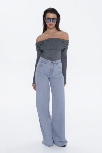 Bellen Wide Leg Denim – Platinum Grey